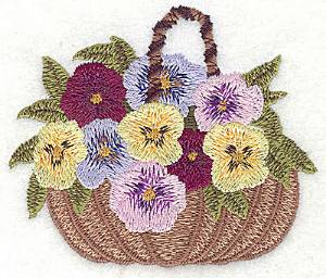 Picture of Basket Of Pansies Machine Embroidery Design