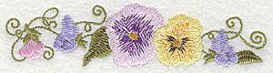 Picture of Row Of Pansies Machine Embroidery Design