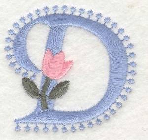 Picture of Fancy Floral D Machine Embroidery Design