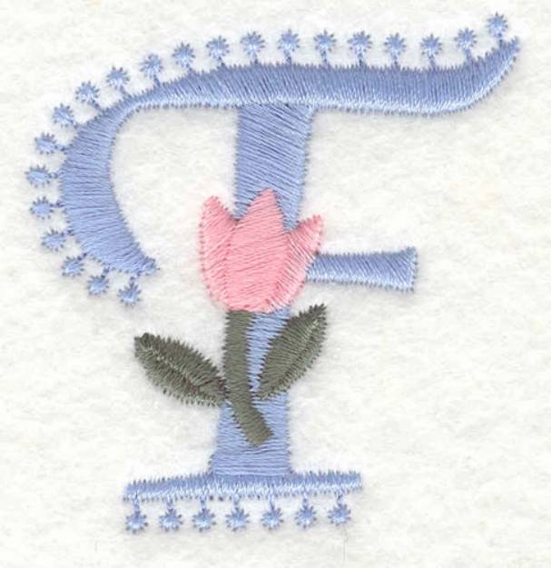 Picture of Fancy Floral F Machine Embroidery Design