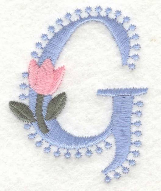 Picture of Fancy Floral G Machine Embroidery Design
