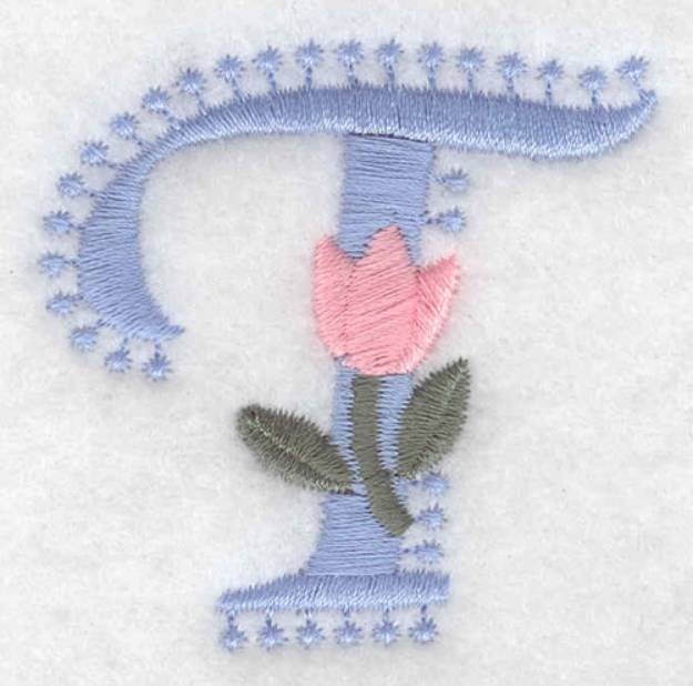 Picture of Fancy Font T Machine Embroidery Design