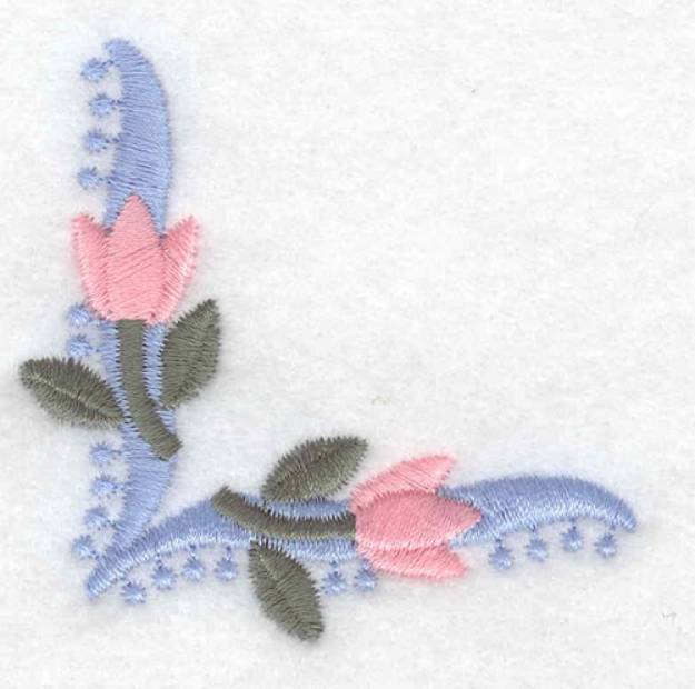 Picture of Fancy Floral Corner Machine Embroidery Design