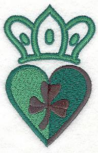 Picture of Irish Heart And Crown Machine Embroidery Design