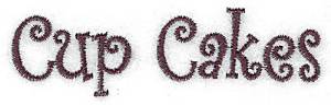 Picture of Cup Cakes Lettering Machine Embroidery Design