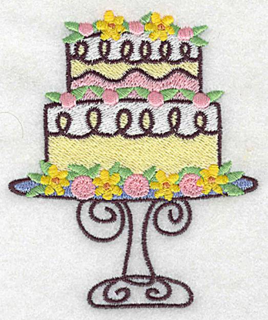 Picture of Two Tier Cake Machine Embroidery Design