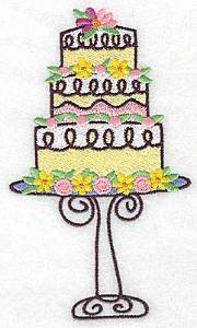 Picture of Three Tier Cake Machine Embroidery Design