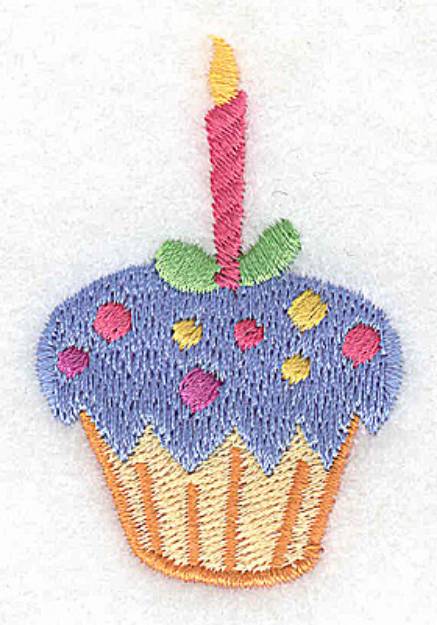 Picture of Cupcake with Confetti Machine Embroidery Design