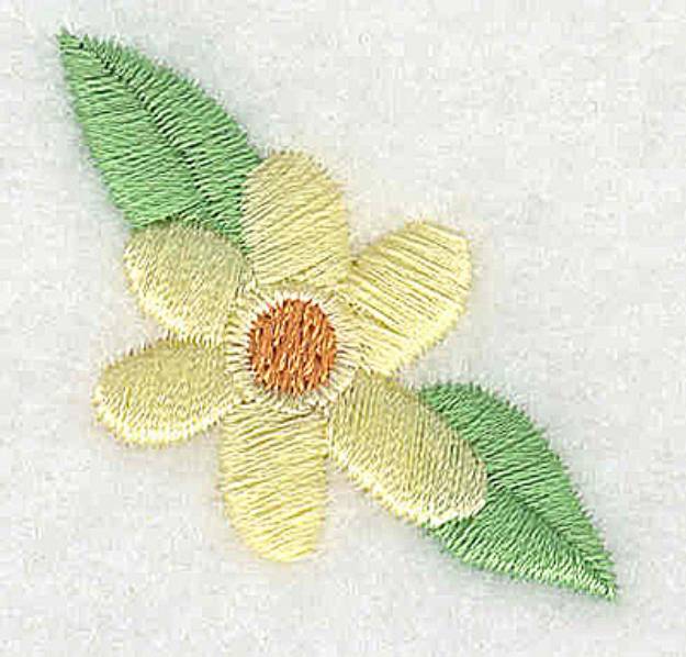 Picture of Flower with Leaves Machine Embroidery Design