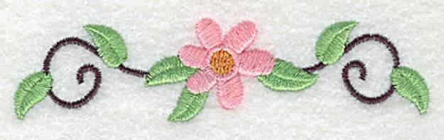 Picture of Flower and Swirls Machine Embroidery Design