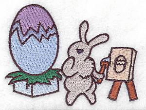 Picture of Bunny Painting Machine Embroidery Design