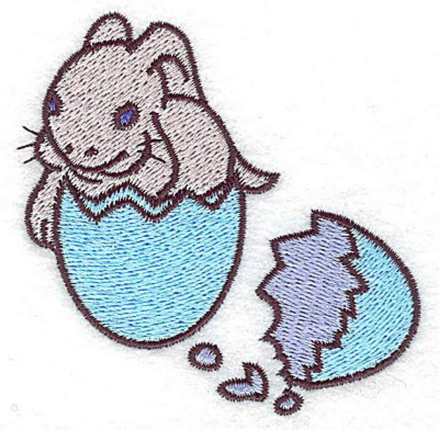 Picture of Bunny in Egg Machine Embroidery Design