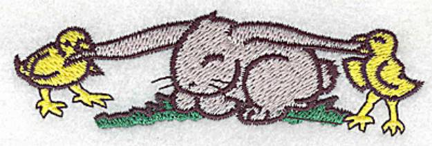 Picture of Bunny With Chicks Machine Embroidery Design