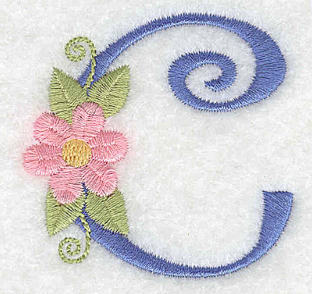 Picture of Monogram Flowers C Machine Embroidery Design