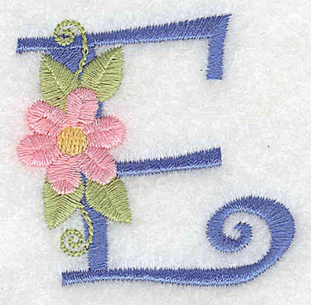 Picture of Monogram Flowers E Machine Embroidery Design