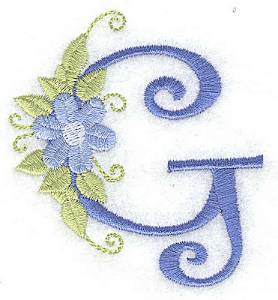 Picture of Monogram Flowers G Machine Embroidery Design