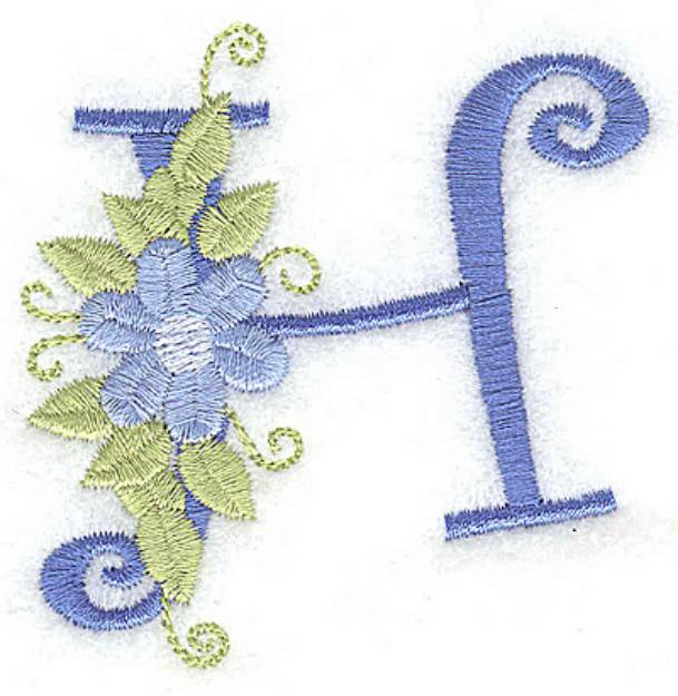 Picture of Monogram Flowers H Machine Embroidery Design