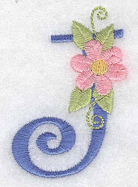Picture of Monogram Flowers J Machine Embroidery Design