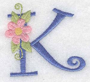 Picture of Monogram Flowers K Machine Embroidery Design
