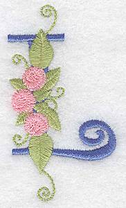 Picture of Monogram Flowers L Machine Embroidery Design