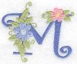 Picture of Monogram Flowers M Machine Embroidery Design