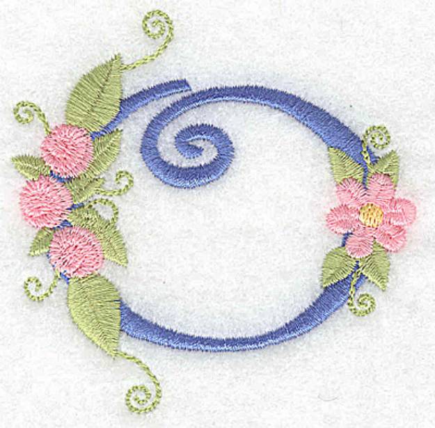 Picture of Monogram Flowers O Machine Embroidery Design