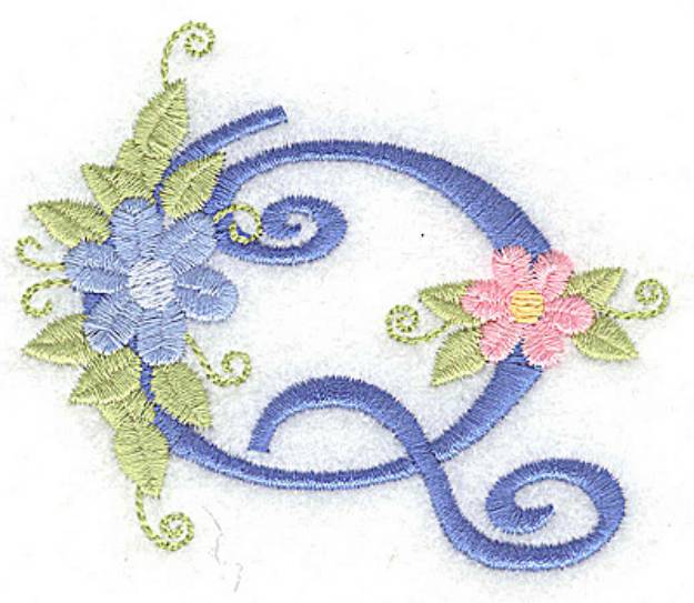 Picture of Monogram Flowers Q Machine Embroidery Design