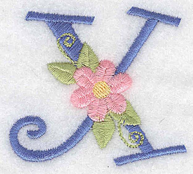 Picture of Monogram Flowers X Machine Embroidery Design