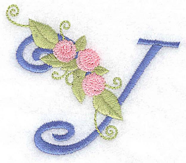 Picture of Monogram Flowers Y Machine Embroidery Design