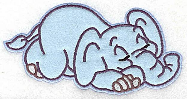 Picture of Sleeping Elephant Machine Embroidery Design