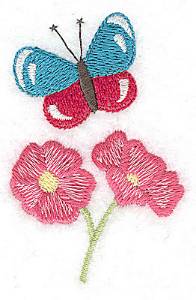 Picture of Butterfly and Flower Machine Embroidery Design