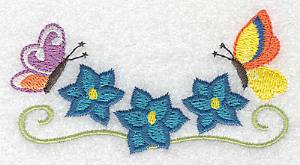 Picture of Flowers and Butterflies Machine Embroidery Design