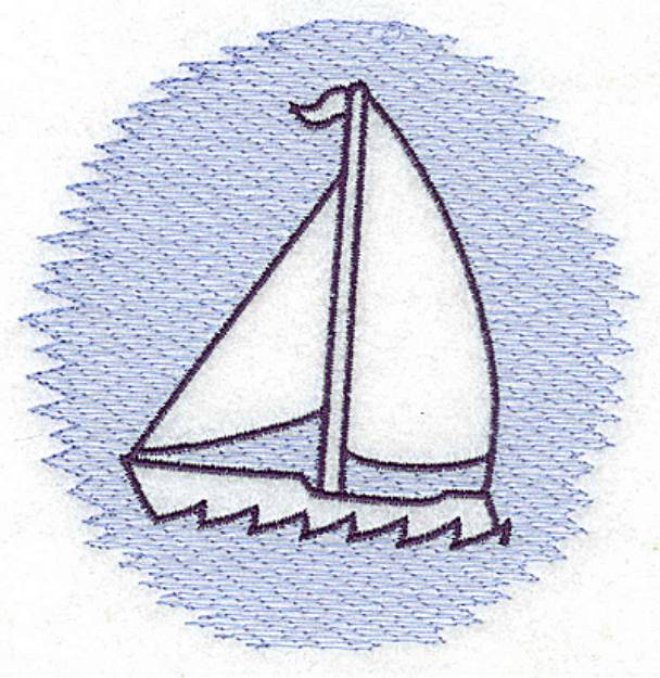 Picture of Sailboat Machine Embroidery Design
