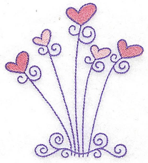Picture of Hearts and Swirls Machine Embroidery Design