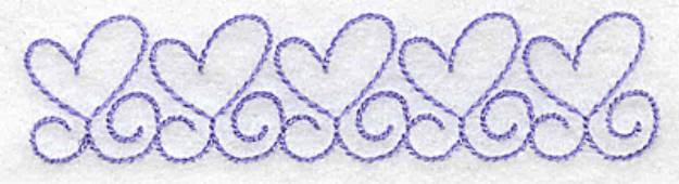 Picture of Row of Hearts Machine Embroidery Design
