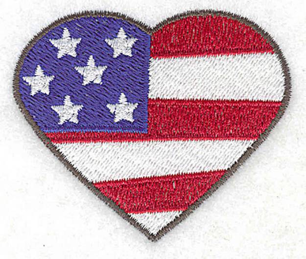 Picture of Heart Flag Machine Embroidery Design