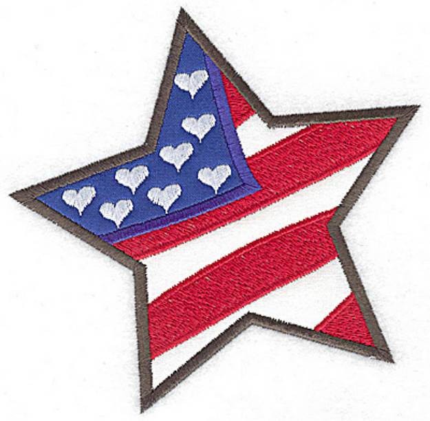 Picture of Star Flag Applique Machine Embroidery Design