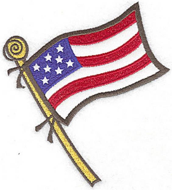 Picture of American Flag Applique Machine Embroidery Design