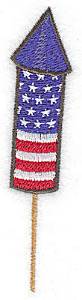 Picture of Patriotic Rocket Machine Embroidery Design