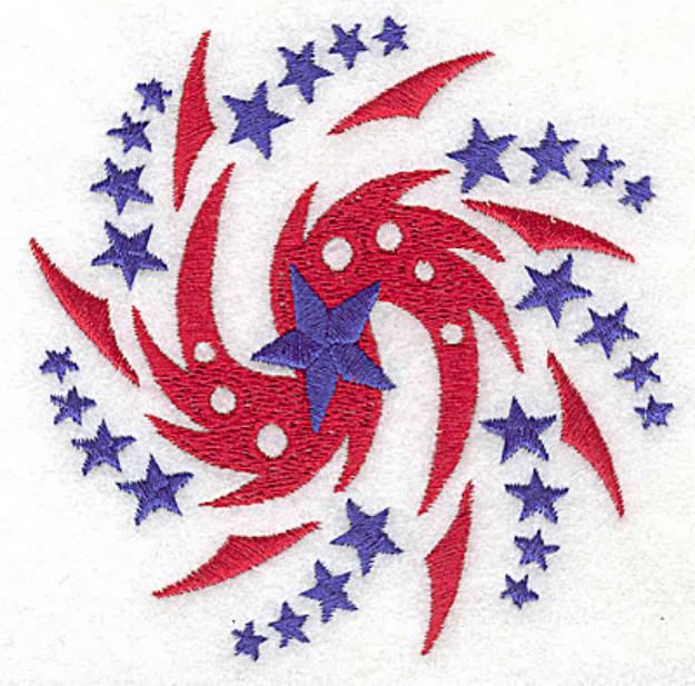 Picture of Fireworks Spiral Machine Embroidery Design