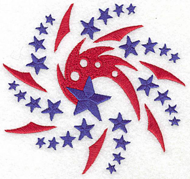 Picture of Spiral Star Fireworks Machine Embroidery Design