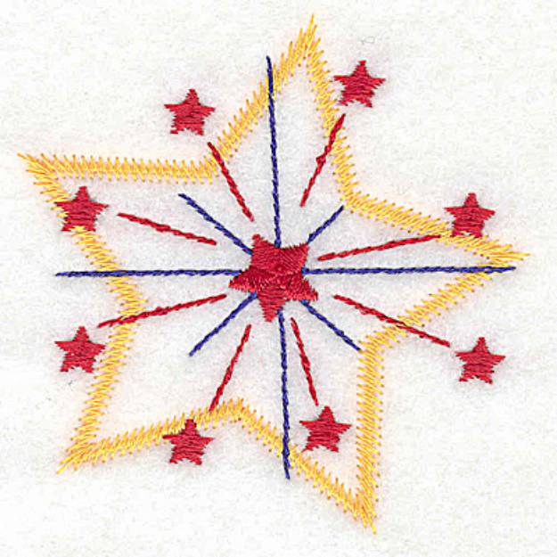Picture of Star Fireworks Machine Embroidery Design