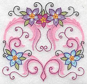 Picture of Heart Floral Design Machine Embroidery Design