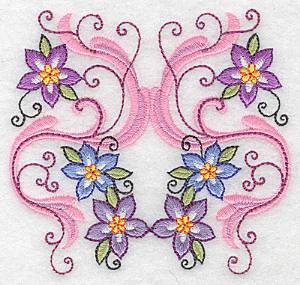 Picture of Floral Swirls Machine Embroidery Design