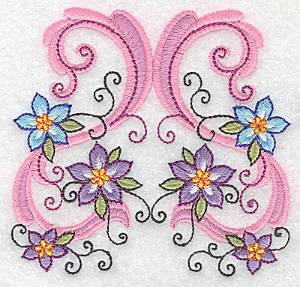 Picture of Swirls and Flowers Machine Embroidery Design