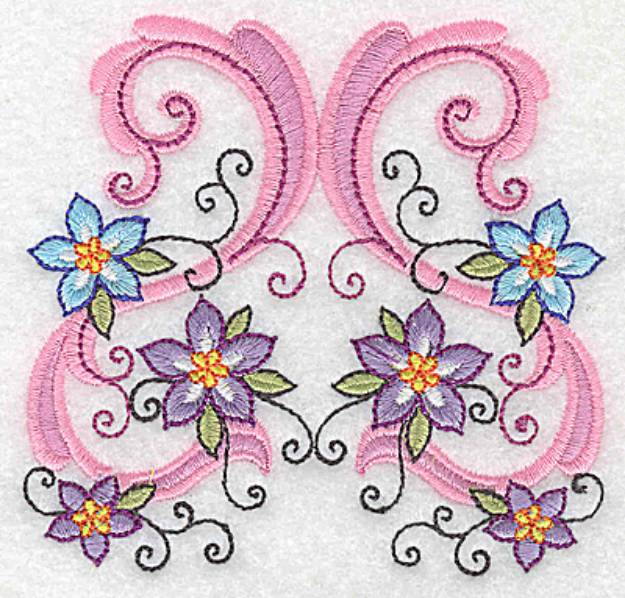 Picture of Swirls and Flowers Machine Embroidery Design