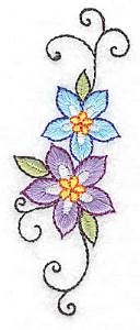 Picture of Vertical Floral Design Machine Embroidery Design