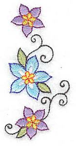 Picture of Flowers and Swirls Machine Embroidery Design