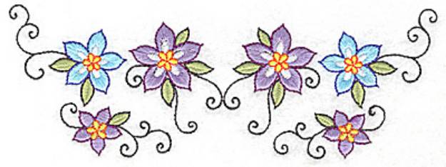 Picture of Flowers and Swirls Machine Embroidery Design