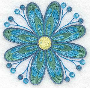 Picture of Turquoise Flower Machine Embroidery Design